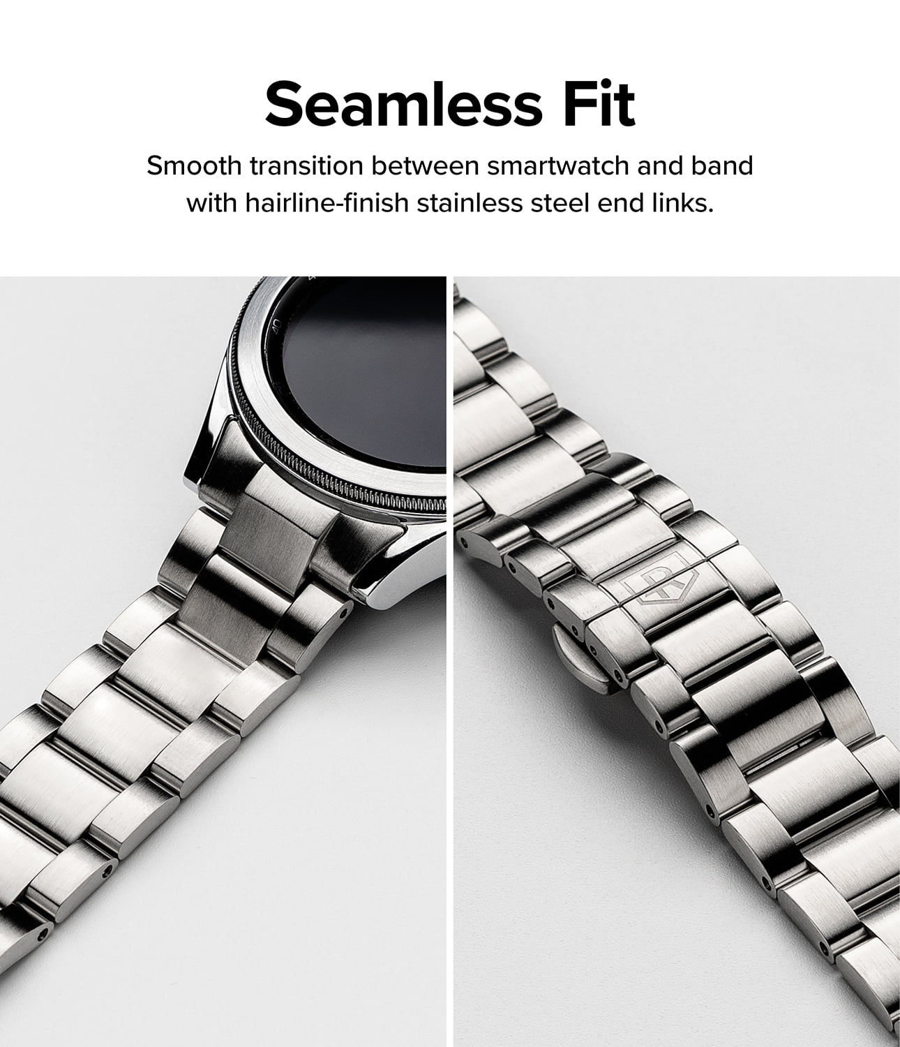 Ringke Galaxy Watch 4 Classic 42mm Band Metal One, Stainless Steel Smartwatch Band Replacement - Silver