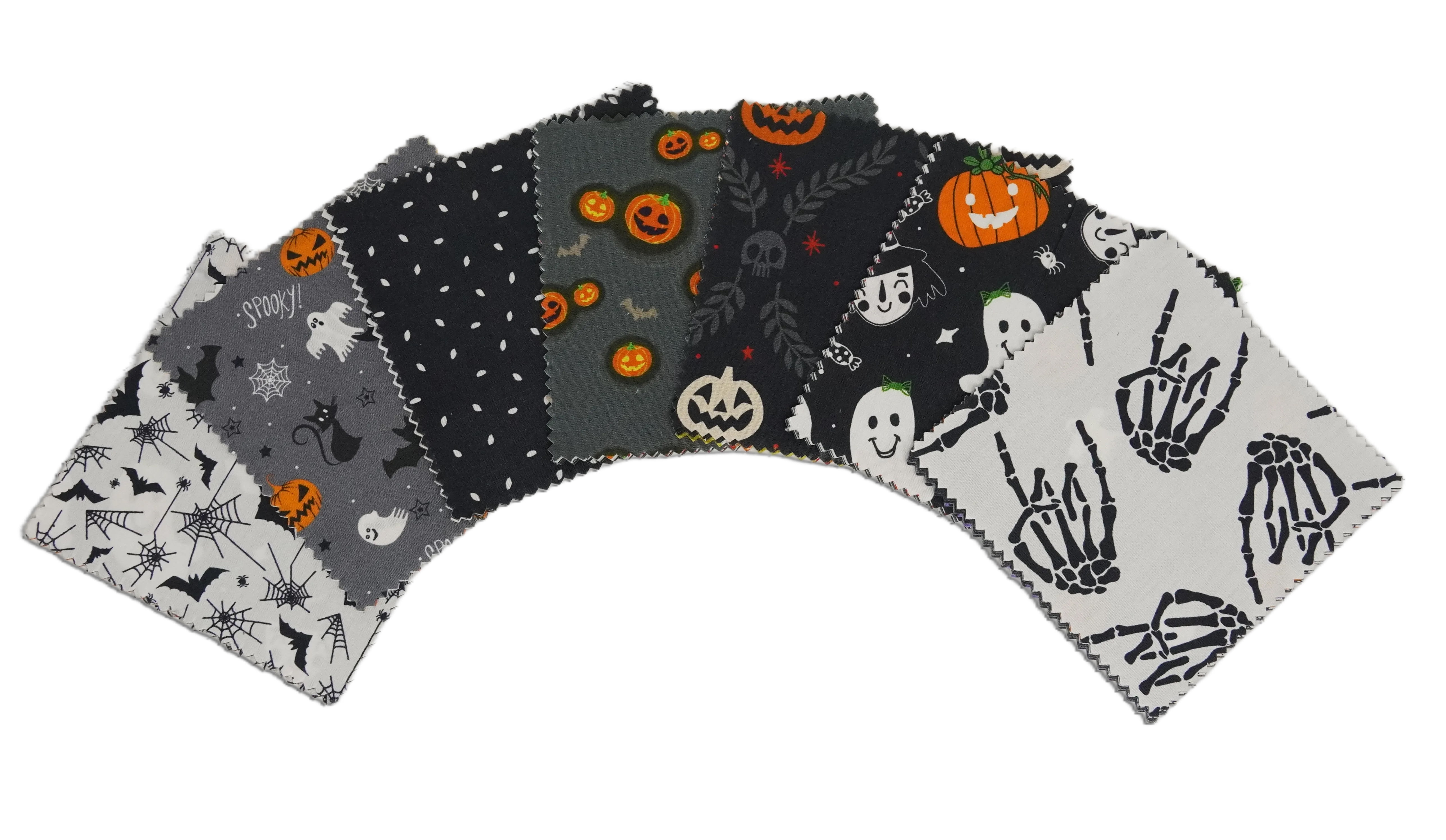 Soimoi Precut 10-inch Halloween Prints Cotton Fabric Bundle Quilting Squares Charm Pack DIY Patchwork Sewing Craft