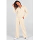 thumbnail image 4 of Conjunto Deportivo PRETTYGARDEN Mujer Dos Piezas Media Cremallera Pantalones Palazzo Beige, 4 of 7