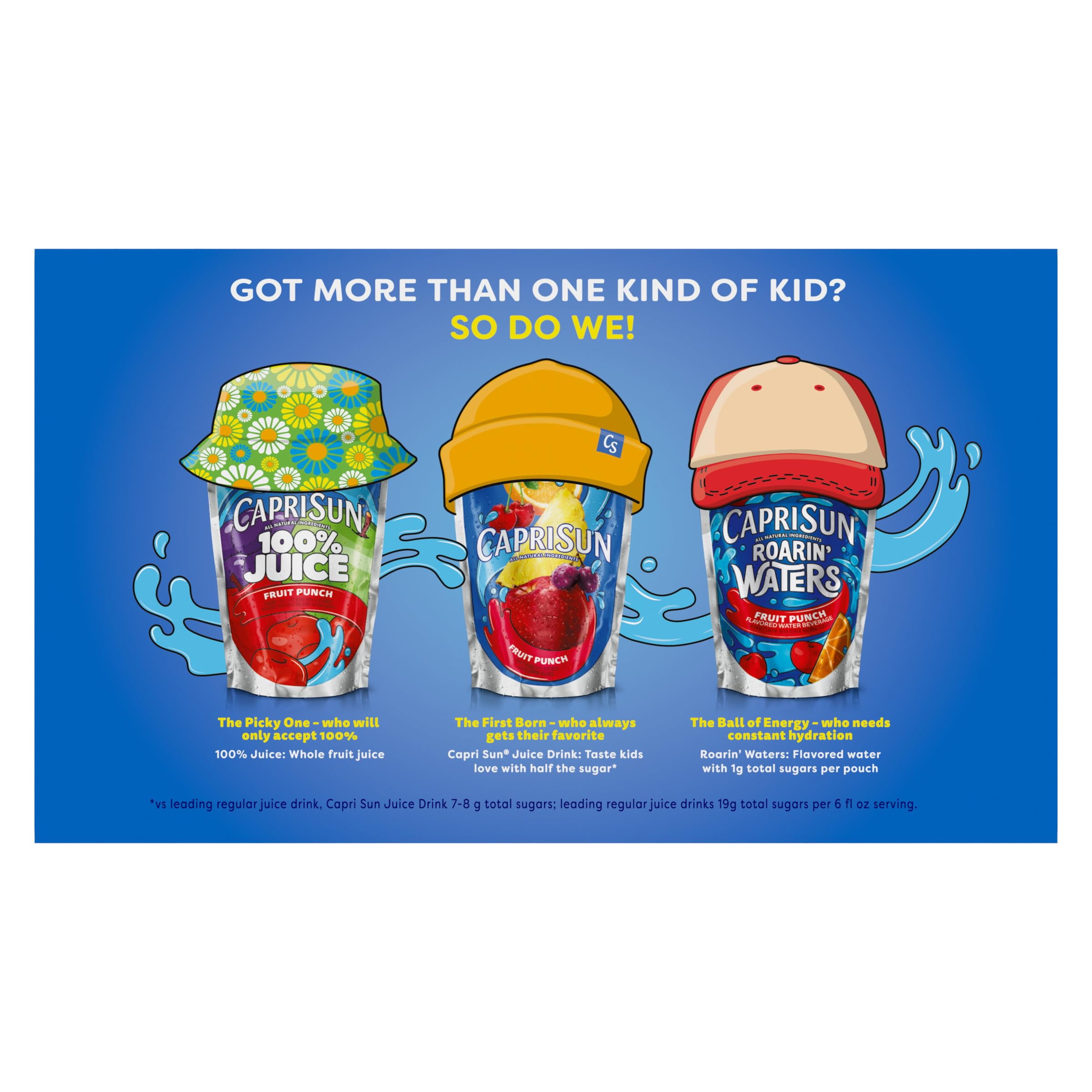 (4 pack) Capri Sun Roarin' Waters Strawberry Kiwi Surf Flavored Water Kids Drink Pouches, 10 Ct Box, 6 fl oz Pouches, Crisp, Light, Thin