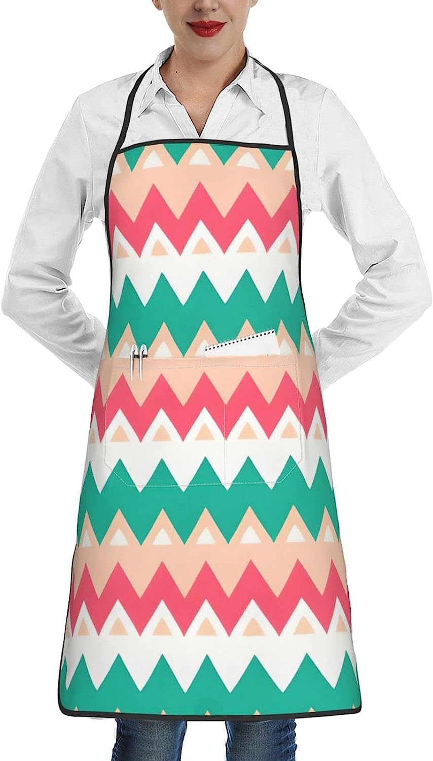 Colour Curve Ripple Chart Stain Resistant Apron Unisex Apron 1 Pocket Chart Paper Apron