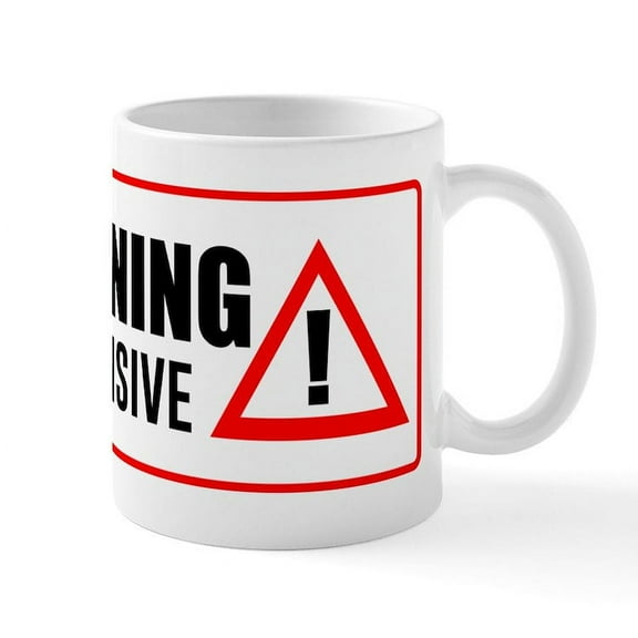 CafePress - Warning Offensive - 11 oz Ceramic Mug - Novelty Coffee Tea Cup
