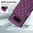 thumbnail image 4 of Case Wallet for Google Pixel 8 Pro, [Wristlet & Crossbody Strap] RFID Blocking 5 Card Slots Stand [Shockproof TPU Shell] PU Leather Magnetic Flip Cover Compatible with Google Pixel 8 Pro, Darkpurple, 4 of 9