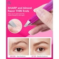 thumbnail image 4 of Expert Slant Tip Tweezers with Leather Case, General Sharp & Precision Stainless Steel Tweezer for Eyebrows, Facial Hair and Fine Hairs Removal (Sparkle Purple & Turquoise), 4 of 7