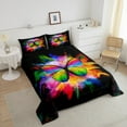 thumbnail image 5 of Colorful Butterfly Bedding Comforter Sets Watercolor Tie Dye Butterfly Bedding , Teens Gradient Butterfly Comforter Set for Youth Queen Size, 1 Comforter with 2 Pillowcases, 5 of 6