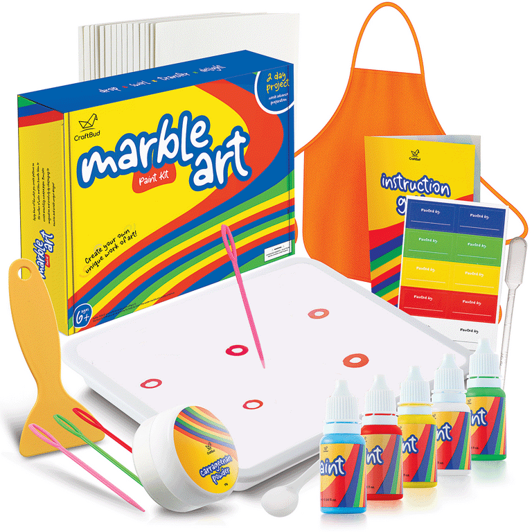 CraftBud Marbling Paint Kit & Toy for Kids Art with 5 Paint Colors, Water  Art Paint Set Comes with Guide Book - Arts and Crafts for Girls & Boys Ages  6+ 