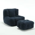 thumbnail image 4 of Fluffy Bean Bag Chair, Comfortable Bean Bag for Adults and Children, Super Soft Lazy Sofa Chair with Memory Foam and Ottoman, Indoor Modern Focus Bean Bag Chair for Living Room, Bedroom, Apartment, 4 of 14