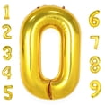 thumbnail image 1 of Number Balloon AULE Big Gold 0, lámina de helio, 40 pulgadas, 1 of 2
