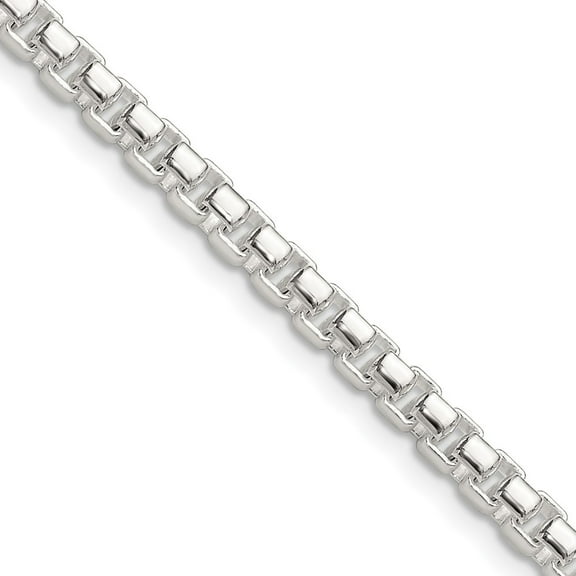 Auriga 925 Sterling Silver Polished 4 mm Round Box Chain Necklace for Women 18"