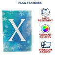 thumbnail image 5 of America Forever Winter Monogram Letter X Garden Flag Vertical Double Sided 12.5 x 18 inches Blue Snowflake Winter Holiday Seasonal Flags for Outdoor, Yard, Porch Decoration Snowfall Garden Flag, 5 of 7