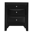 thumbnail image 3 of Maklaine Contemporary Engineered Wood 3 Drawer Nightstand in Black, 3 of 7