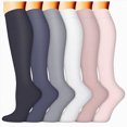 thumbnail image 4 of Cdudpw Womens Trouser Socks, 6 Pairs Silky Knee High Nylon Dress Socks, Opaque Stretchy(Light Pink,L), 4 of 4
