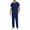 Dark Blue, variant on Men Scrubs Set — Stretch V-Neck Scrub Top & Jogger Pant with 8 Pockets, Yoga Waistband, Anti-Wrinkle Scrubs for Men