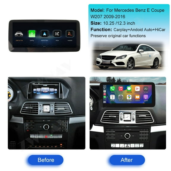 ZWNAV Ultra Narrow 10.25 inch 1920 * 720 Car Radio for Mercedes Benz E Coupe W207 2009-2016 Linux CarPlay Multimedia Screen Audio Stereo Upgrade Touch Screen Bluetooth Head Unit