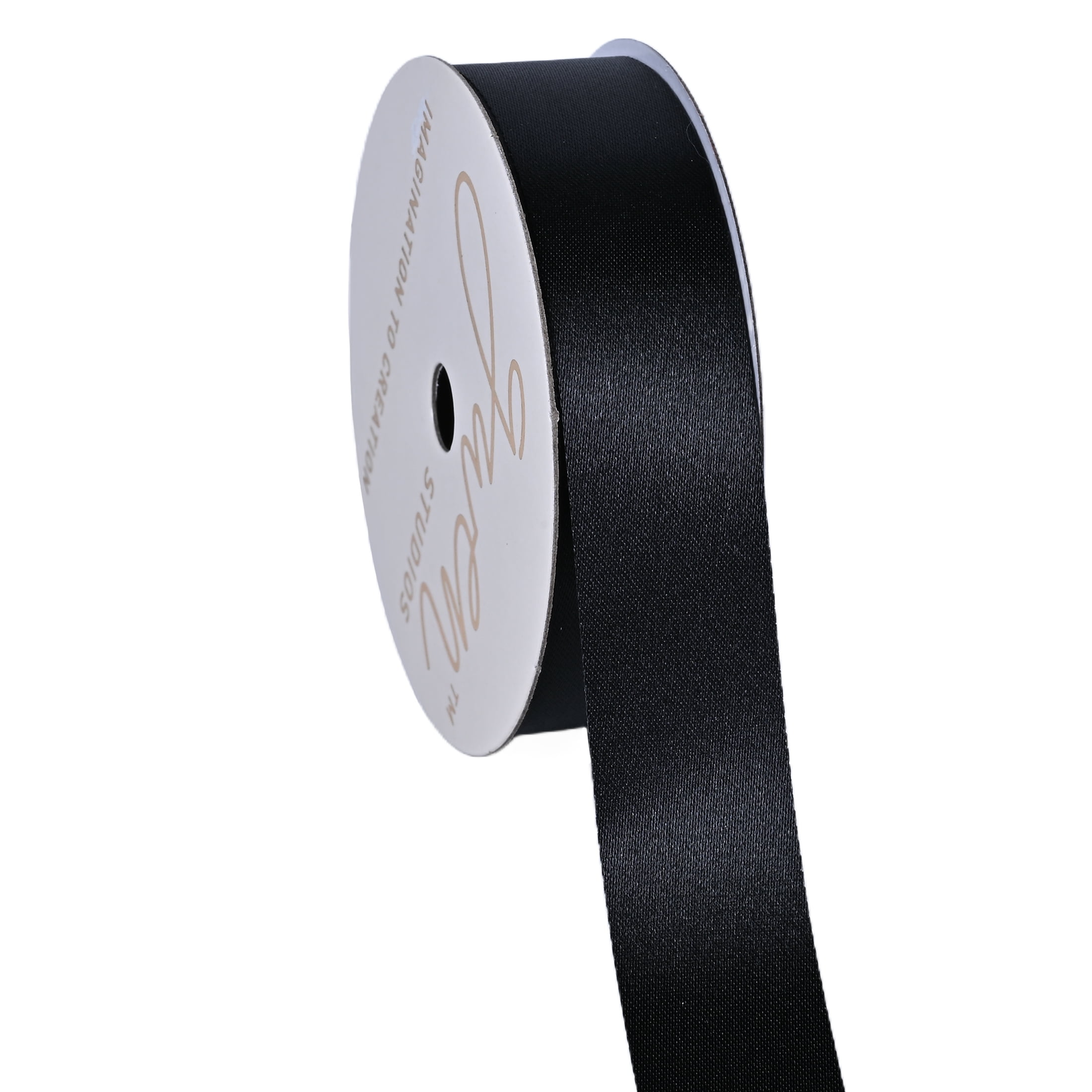 Gwen Studios 7/8" Black Ace Satin Ribbon, 3 yards