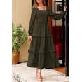 thumbnail image 2 of Vestido PRETTYGARDEN 2025 Maxi con Cuello Cuadrado y Fruncido Talle Pequeño, 2 of 8