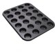 thumbnail image 1 of Molde antiadherente para 24 mini muffins con asas extendidas para un agarre fácil, de acero al carbono para una cocción uniforme, apto para lavavajillas (negro), 1 of 5