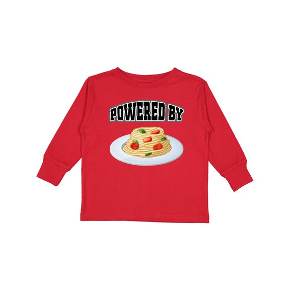 Inktastic Powered by Spaghetti Boys or Girls Long Sleeve Toddler T-Shirt