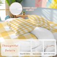 thumbnail image 4 of Pastoral Style Duvet Cover Set Full Size Yellow Lattice Soft Lightweight Comforter Covers 4 Piece Bedding Set with 1 Duvet Cover 1 Bed Sheet & 2 Pillow Shams, 4 of 8