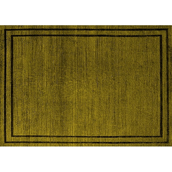 Ahgly Company Indoor Rectangle Oriental Yellow Industrial Area Rugs, 4' x 6'