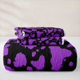 thumbnail image 5 of jejeloiu Purple Cattle Print Quilt King Kids,Fashion Cow Pattern King Coverlet Set For Girls,3 Pieces, 5 of 7