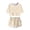 A-Beige81, variant on JAJAHO Girls Short Sleeve Set Gesture Print Summer Outfit Crop Top And Shorts 2 Piece Set For Kids Teens 4-14Y Soft Outfits