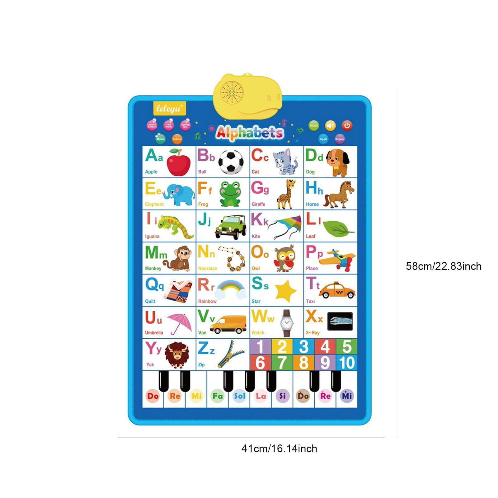 Tableau Mural Alphabet Électronique Parlant – Jouet Éducatif Interactif Pour Enfants Avec Sons, Chansons Et Animaux – Cadeau Fille Garçon