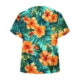 thumbnail image 5 of Cloaraye Short Sleeve Shirts for Women Summer V Neck T Shirts Casual Loose Floral Print Boho Basic Tees Trendy Fashion, 5 of 6