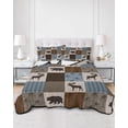 thumbnail image 3 of Blue Checkered Cabin Twin Size Down Alternative Comforter,Lightweight Comforter Quilt Bedding Set with Pillow Shams Farmhouse Forest Brown Buffalo Plaid All Seasons Bed Comforter Duvet Insert 68"x86", 3 of 7