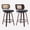 Black, variant on HUTWIFE Home Adult Faux Leather Upholstered Rattan Back Walnut Bentwood Leg Bar Stools - Set of 2, Beige