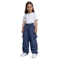 thumbnail image 6 of Kids Cargo Pants With Multiple Pockets for Boys Girls Outdoor Casual Play Everyday Comfortable, 11-12 Years, Navy, 6 of 8