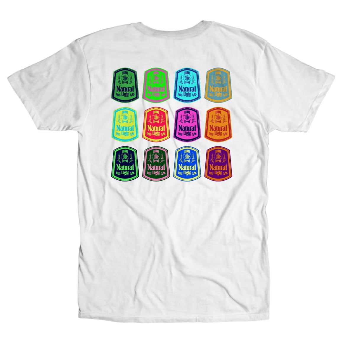 theCHIVE Men's Natural Light Natty Color Labels Retro Beer TShirt