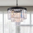 thumbnail image 1 of Maxax Crystal Modern Chandelier 7-Light Contemporary Hanging Ceiling Light Fixture 3-Tier Pendant Light with Adjustable Chain for Bedroom Living Room Dining Room Kitchen Girls Room, Black, 1 of 4