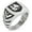 Silver, variant on Stainless Steel Dragon Guardian Coat of Arms Shield Chevron Pattern Biker Style Polished Ring