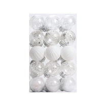 30ct Christmas Ball Ornaments-60mm/2.36" Shatterproof Clear Plastic Xmas Balls Baubles Set with Stuffed Delicate Sparkling, Hanging Christmas Tree Decorations