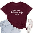 thumbnail image 2 of AOOCHASLIY Womens Tee Women Casual Letters Print Shirt O-Neck Short Sleeve Tee Tops Tunic, 2 of 3
