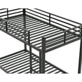 thumbnail image 5 of Low Bunk Bed, Twin Over Twin Low Bunk Bed - Sturdy Steel Frame with Ladder and Full-Length Guardrail, High Weight Capacity (350lb Upper, 500lb Lower), Easy Assembly, Black, 5 of 9