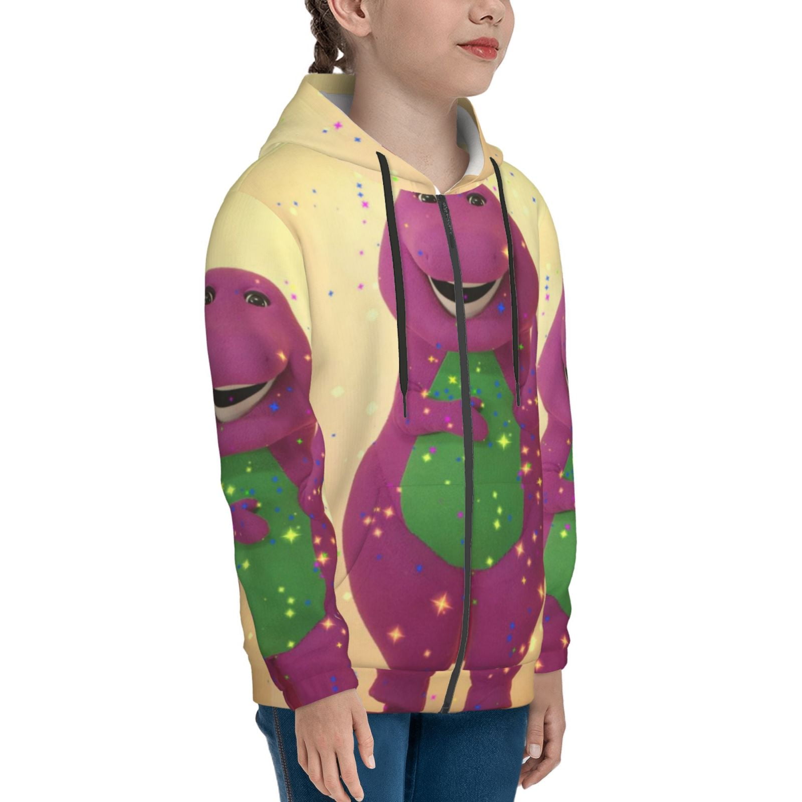 トップス barney Youth Barney And Friends Zip Up Hoodie Graphic Hooded Sweatshirt