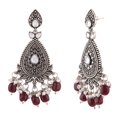 thumbnail image 5 of Efulgenz Indian Oxidized Jewellery Boho Vintage Tribal Crystal Tear Drop Dangle Statement Earrings for Women, 5 of 5