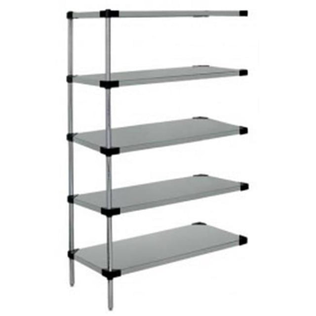 5-Shelf Galvanized Steel Solid Shelving Add-On Unit - 14 x 36 x 54 in.