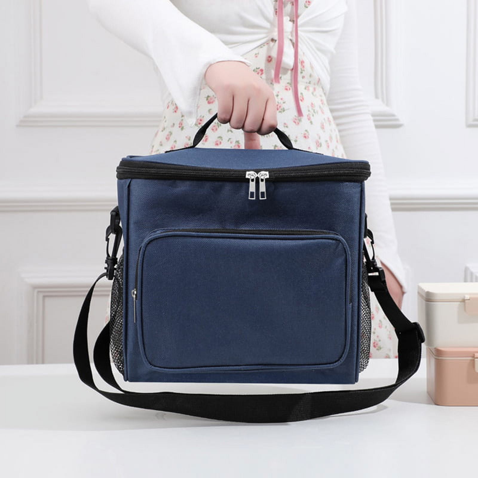 Marble Lunch Box for Women White Marble Stone Teens Girls Cooler Insulated  Lunch Bag Tote Freezable Shoulder Strap Waterproof Picnic Meal for School
