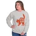 thumbnail image 4 of Vintage Halloween Scaredy Cat Cute Women Plus Size Crewneck Sweatshirt Brisco Brands 2X, 4 of 5