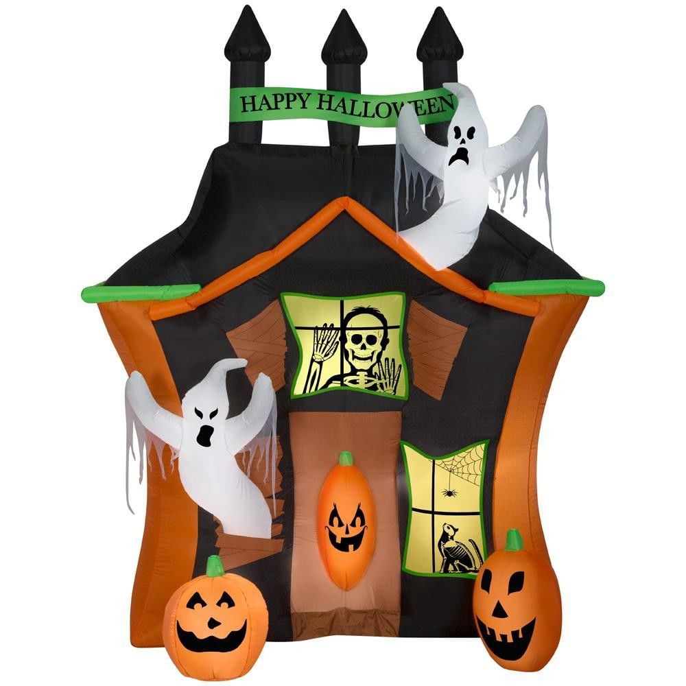 9' Airblown Haunted Ghost House Scene Halloween Inflatable - Walmart ...