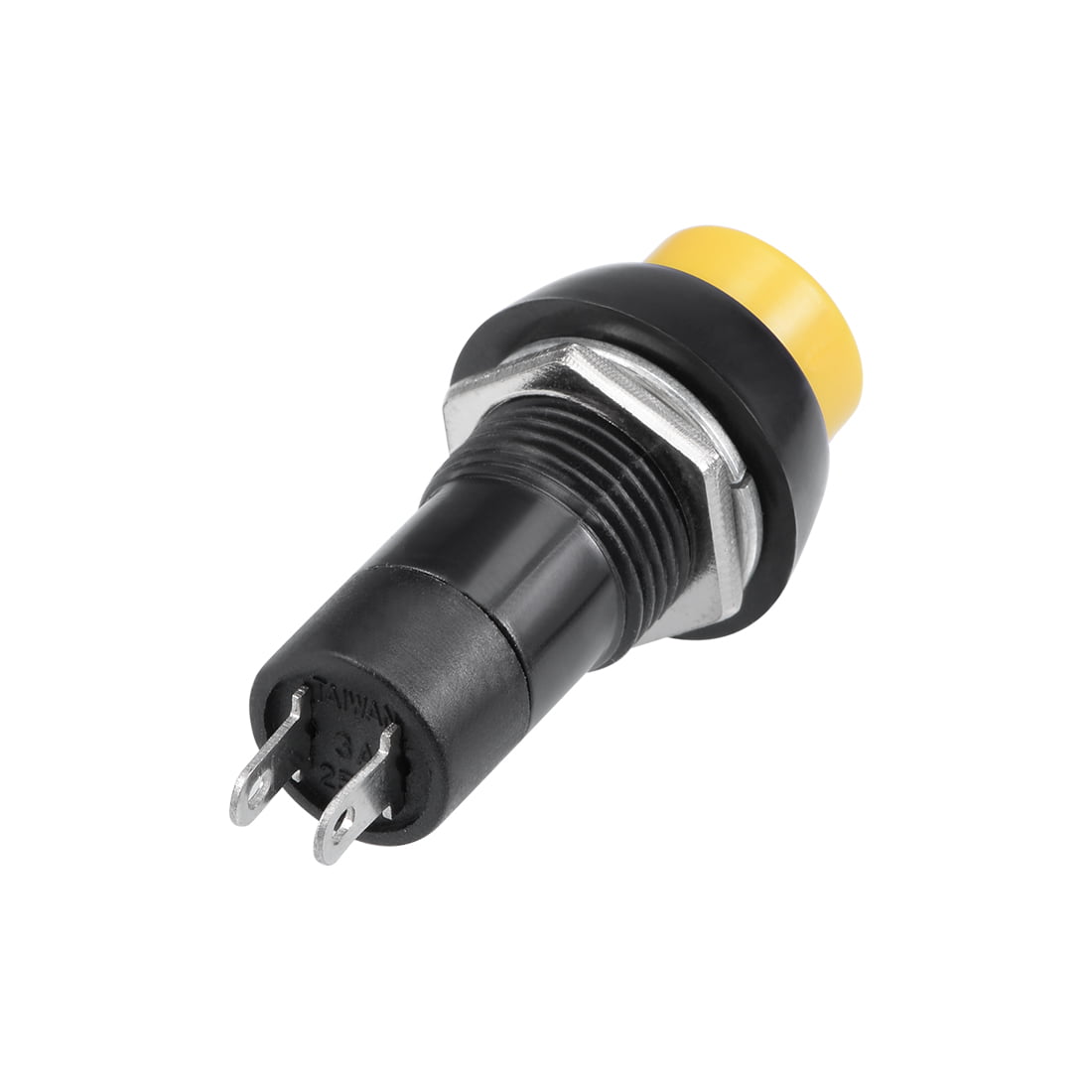 Momentary Push Button Round Switch SPST Yellow Off On 
