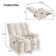 thumbnail image 2 of Copiae 38.19" Wide Chenille Modern Upholstered Manual Swivel Recliner, Standard Recliner, Widened Width, 360° Swivel and Tuxedo Armrests, 2 of 16