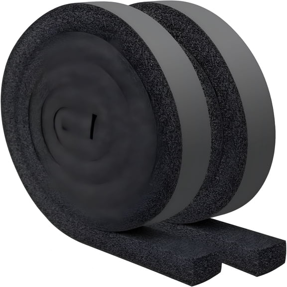 ICERUN Air Conditioner Window Seal Kit-1"X1"High Resilience Foam Weather Stripping Insulation Strip for Ac,Noise Reducing,Air Leak Proof,No Glue,13Ft Long(6.5Ft X 2 Rolls,Black)