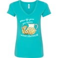 thumbnail image 3 of Inktastic When Life Gives You Lemons, Make Lemonade Women's V-Neck T-Shirt, 3 of 5