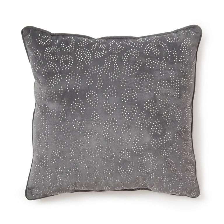 Dormify Decorative Throws Pillows Pillow in Leopard Grey Medium Charcoal Animal Print 20 x 20 Bedroom Living Room Kid s Room College Dorm and Gift Walmart