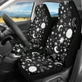 thumbnail image 3 of Xoenoiee Set of 2 Car Seat Covers Front Seats Only Bucket Seat Cover Moon Stars Celestial Pattern Auto Interior Accessories Driver Seat Covers, Easy to Clean, 3 of 6