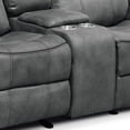 thumbnail image 4 of Furniture of America Gordon Modern Faux Leather Manual Reclining Loveseat with Console, Dark Gray, 4 of 5